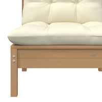 Thumbnail for 2-Sitzer-Gartensofa mit Kissen Creme Massivholz Kiefer