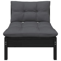 Thumbnail for 2-Sitzer-Gartensofa mit Kissen Schwarz Massivholz Kiefer