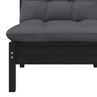 Thumbnail for 2-Sitzer-Gartensofa mit Kissen Schwarz Massivholz Kiefer