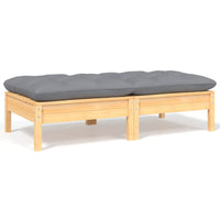 Thumbnail for 2-Sitzer-Gartensofa mit Grauen Kissen Massivholz Kiefer