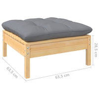 Thumbnail for 2-Sitzer-Gartensofa mit Grauen Kissen Massivholz Kiefer