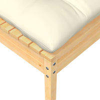 Thumbnail for 2-Sitzer-Gartensofa mit Creme Kissen Massivholz Kiefer