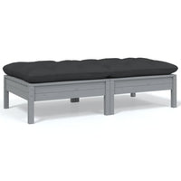 Thumbnail for 2-Sitzer-Gartensofa mit Kissen Grau Massivholz Kiefer