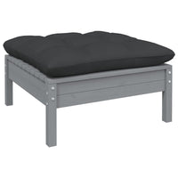 Thumbnail for 2-Sitzer-Gartensofa mit Kissen Grau Massivholz Kiefer