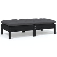Thumbnail for 2-Sitzer-Gartensofa mit Kissen Schwarz Massivholz Kiefer