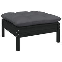 Thumbnail for 2-Sitzer-Gartensofa mit Kissen Schwarz Massivholz Kiefer