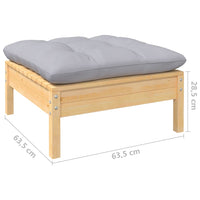 Thumbnail for 3-tlg. Garten-Lounge-Set mit Grauen Kissen Kiefer Massivholz