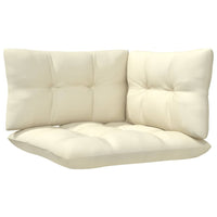 Thumbnail for 3-tlg. Garten-Lounge-Set mit Kissen Creme Massivholz Kiefer