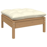 Thumbnail for 3-tlg. Garten-Lounge-Set mit Kissen Creme Massivholz Kiefer
