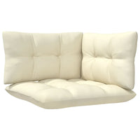 Thumbnail for 3-tlg. Garten-Lounge-Set mit Kissen Creme Massivholz Kiefer