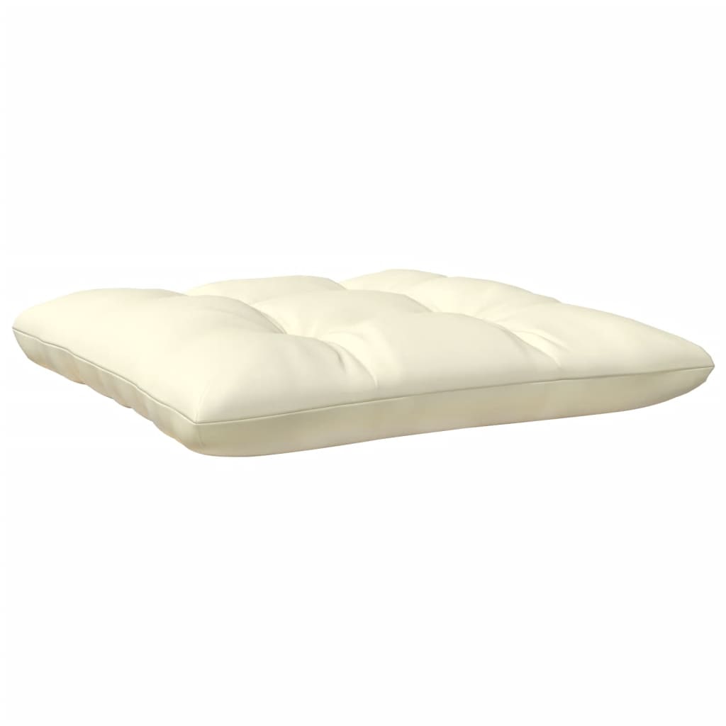 3-tlg. Garten-Lounge-Set mit Kissen Creme Massivholz Kiefer