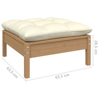 Thumbnail for 3-tlg. Garten-Lounge-Set mit Kissen Creme Massivholz Kiefer