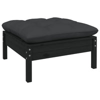 Thumbnail for 3-tlg. Garten-Lounge-Set mit Kissen Schwarz Massivholz Kiefer