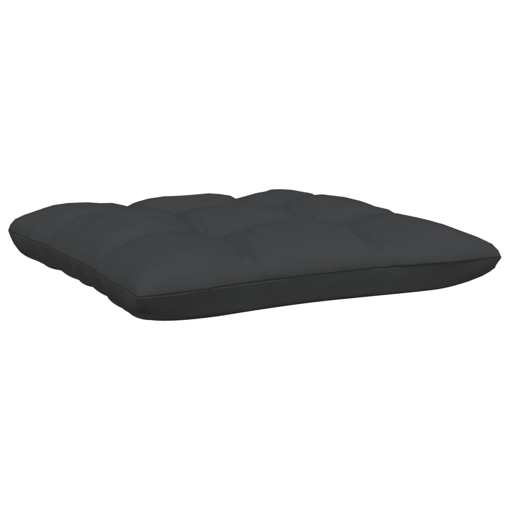 3-tlg. Garten-Lounge-Set mit Kissen Schwarz Massivholz Kiefer