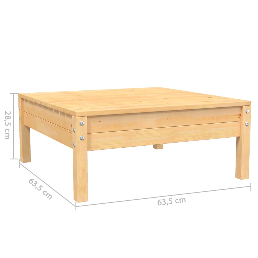 3-tlg. Garten-Lounge-Set mit Creme Kissen Massivholz Kiefer