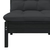 Thumbnail for 3-tlg. Garten-Lounge-Set mit Kissen Schwarz Kiefer Massivholz