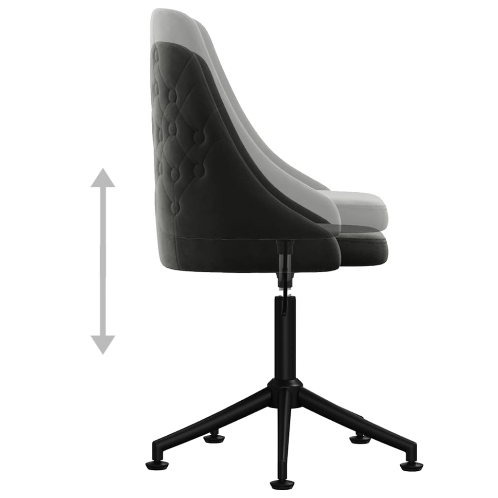 Bürostuhl Drehbar Dunkelgrau Samt