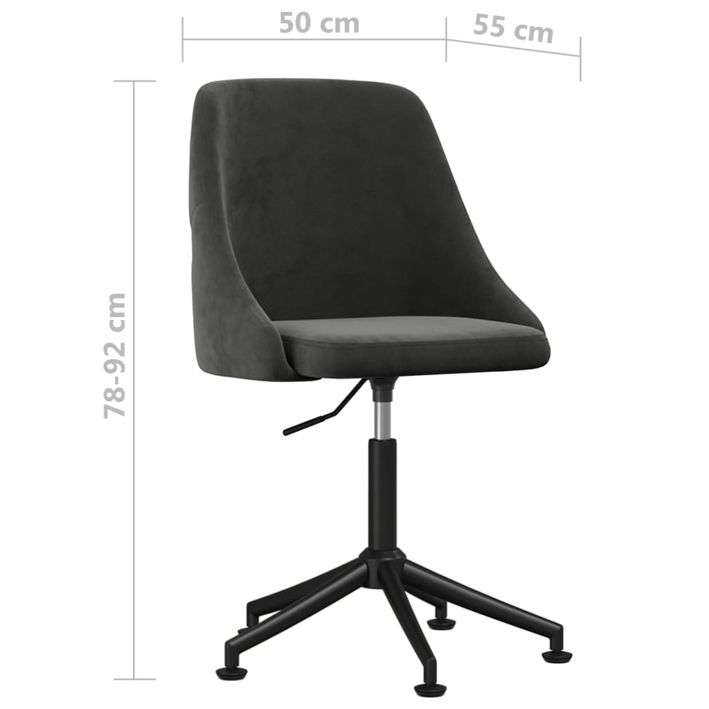 Bürostuhl Drehbar Dunkelgrau Samt