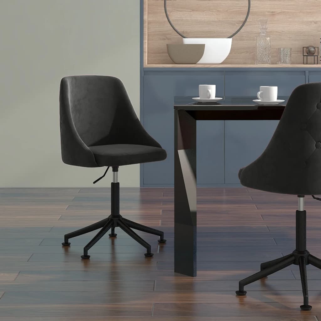Bürostuhl Drehbar Dunkelgrau Samt