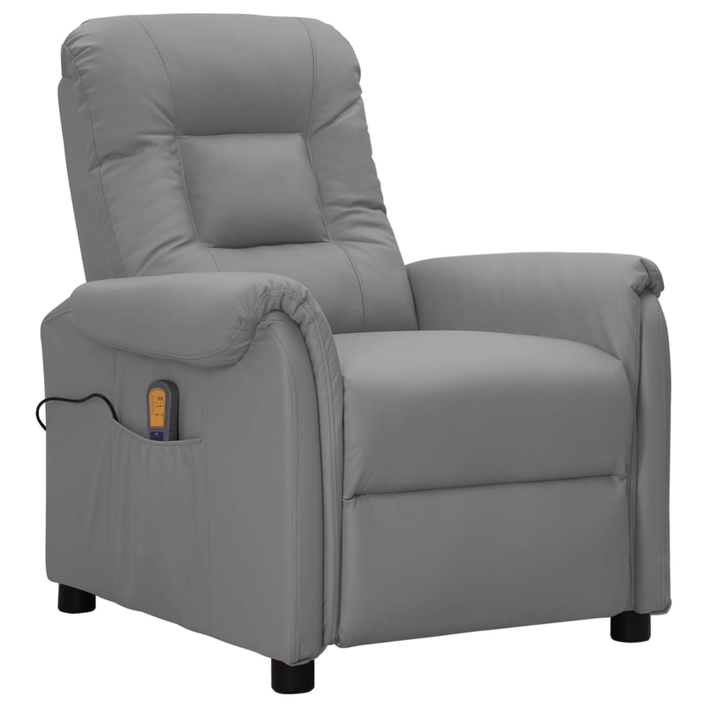 Massagesessel Grau Kunstleder