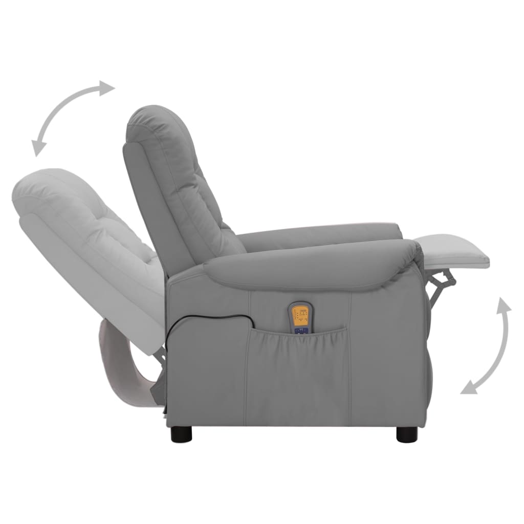 Massagesessel Grau Kunstleder
