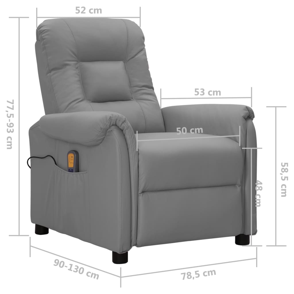 Massagesessel Grau Kunstleder