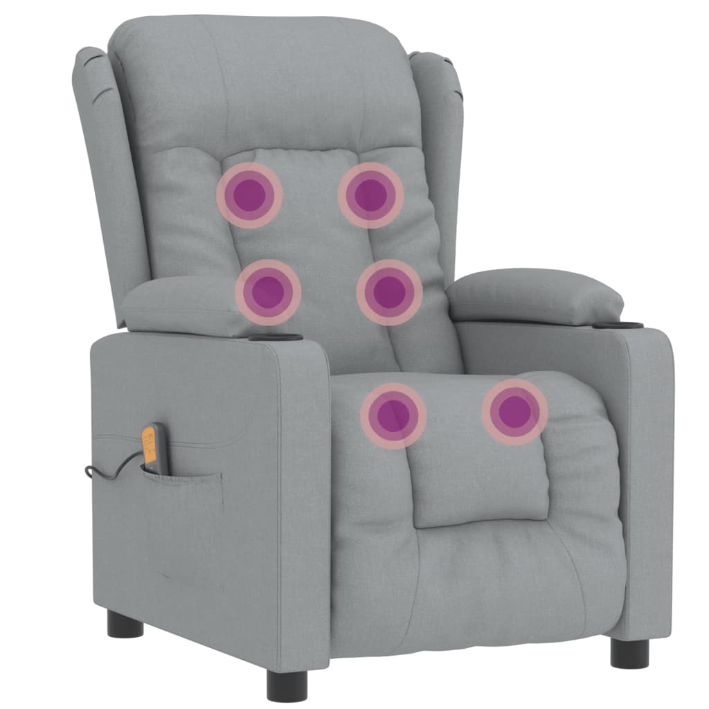 Massagesessel Hellgrau Stoff