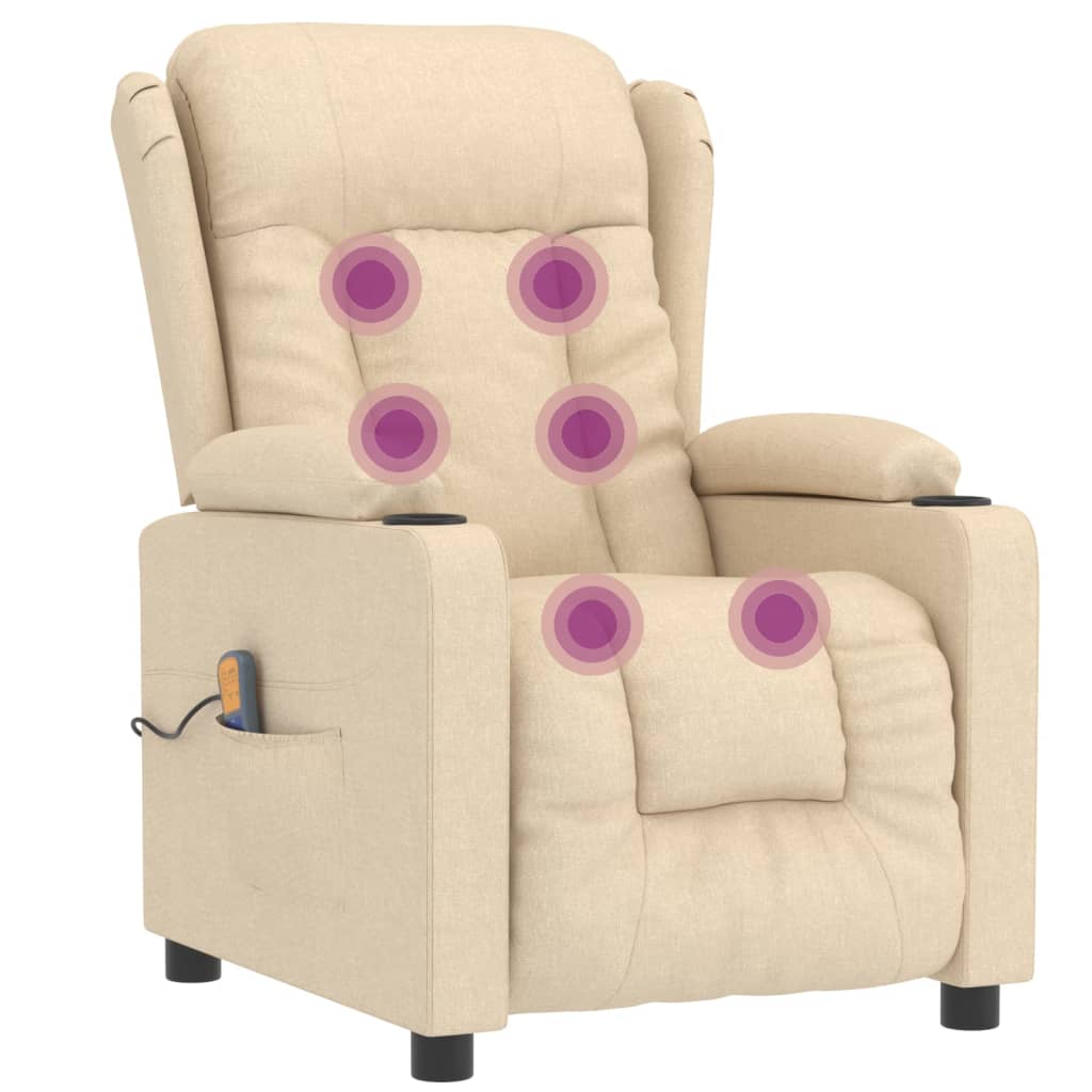 Massagesessel Creme Stoff