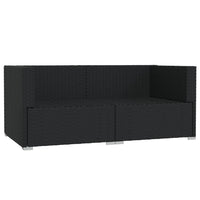 Thumbnail for 2-Sitzer-Sofa mit Kissen Schwarz Poly Rattan
