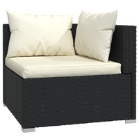 Thumbnail for 2-Sitzer-Sofa mit Kissen Schwarz Poly Rattan
