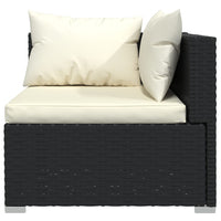 Thumbnail for 2-Sitzer-Sofa mit Kissen Schwarz Poly Rattan