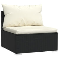 Thumbnail for 3-Sitzer-Sofa mit Kissen Schwarz Poly Rattan