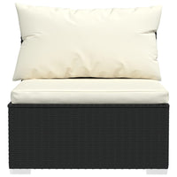 Thumbnail for 3-Sitzer-Sofa mit Kissen Schwarz Poly Rattan