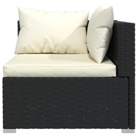 Thumbnail for 3-Sitzer-Sofa mit Kissen Schwarz Poly Rattan