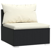 Thumbnail for Garten-Mittelsofa mit Kissen Schwarz Poly Rattan