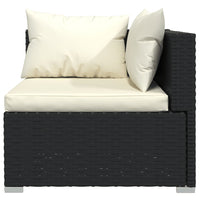 Thumbnail for 3-tlg. Garten-Lounge-Set mit Auflagen Schwarz Poly Rattan