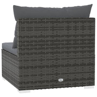 Thumbnail for 3-Sitzer-Sofa mit Kissen Grau Poly Rattan