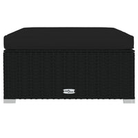 Thumbnail for Gartenhocker mit Kissen Schwarz 70x70x30 cm Poly Rattan