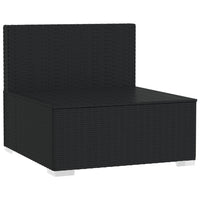 Thumbnail for 3-Sitzer-Sofa mit Kissen Schwarz Poly Rattan