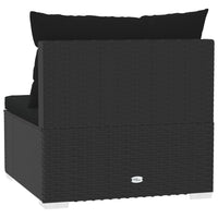 Thumbnail for 3-Sitzer-Sofa mit Kissen Schwarz Poly Rattan
