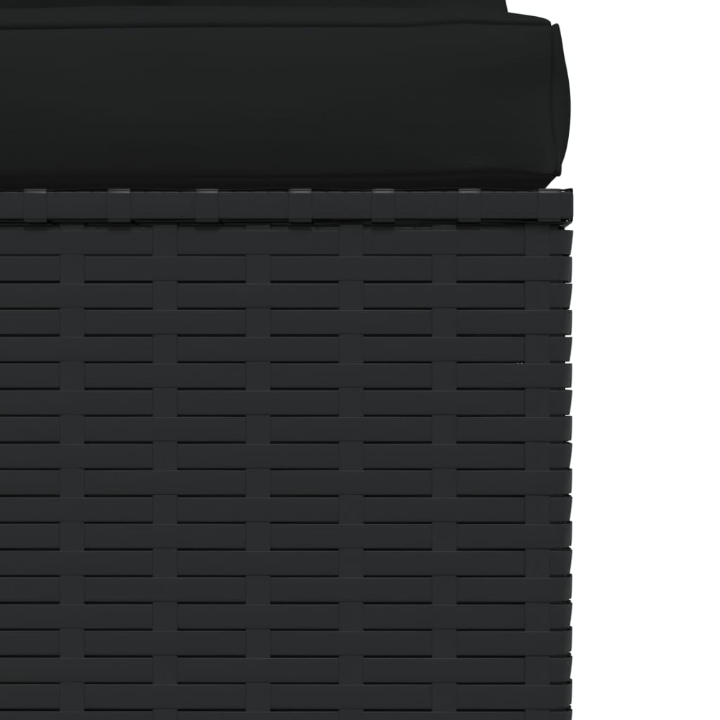 3-Sitzer-Sofa mit Kissen Schwarz Poly Rattan