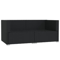 Thumbnail for 2-Sitzer-Sofa mit Kissen Schwarz Poly Rattan