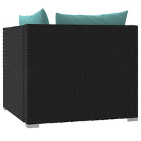 Thumbnail for 2-Sitzer-Sofa mit Kissen Schwarz Poly Rattan