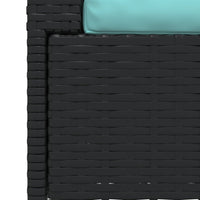 Thumbnail for 2-Sitzer-Sofa mit Kissen Schwarz Poly Rattan