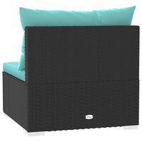 Thumbnail for Garten-Mittelsofa mit Kissen Schwarz Poly Rattan