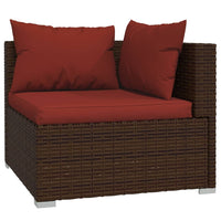 Thumbnail for 4-tlg. Garten-Lounge-Set mit Kissen Braun Poly Rattan