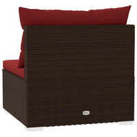 Thumbnail for Garten-Mittelsofa mit Kissen Braun Poly Rattan