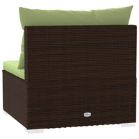 Thumbnail for Garten-Mittelsofa mit Kissen Braun Poly Rattan