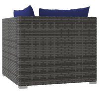 Thumbnail for 2-Sitzer-Sofa mit Kissen Grau Poly Rattan