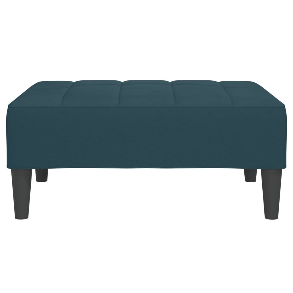 Schlafsofa 2-Sitzer mit 2 Kissen & Hocker Blau Samt